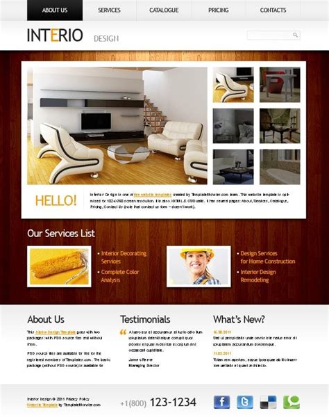 There are so many unique and cool looking interior rooms these days that people must be using an interior designer. Free Website Template in Clean Style for Interior Project ...