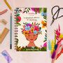 Bloom Floral Woman Personalised Notebook By Flourish Paperworks