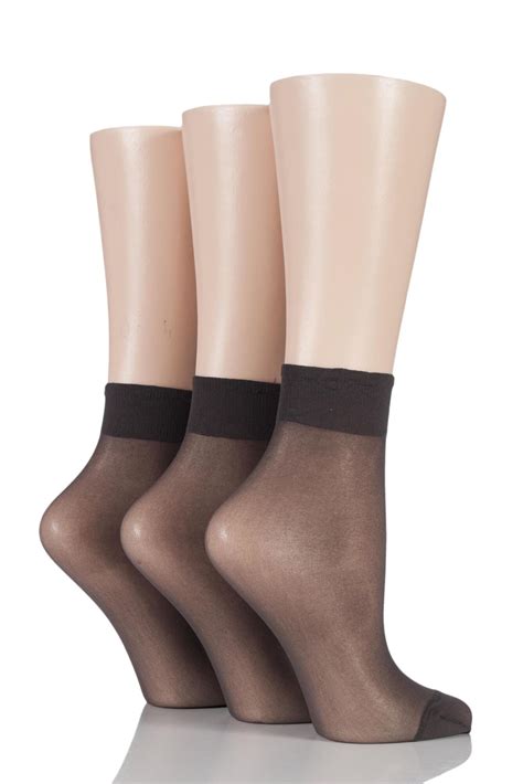 Ladies Elle 15 Denier 100 Nylon Ankle Highs Sockshop