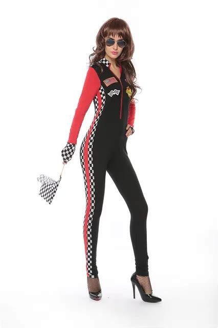 Aliexpress Com Buy Long Sleeve Sexy Uniforms Race Car Driver Halloween Costumes For Women Deep