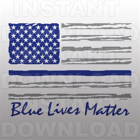 Blue Lives Matter Svg File Blue Lives Usa Flag Svg