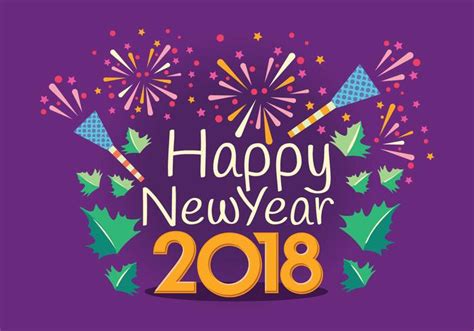 Happy New Year 2018 Typography Vector 158463 Vector Art At Vecteezy