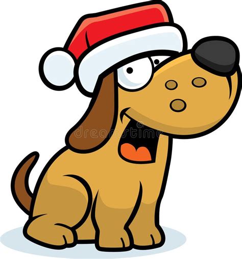 Little Dog Christmas A Cartoon Dog Wearing A Christmas Hat Sponsored