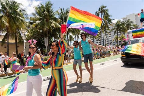 annual pride festival and parade in miami south beach editorial stock image image of beach