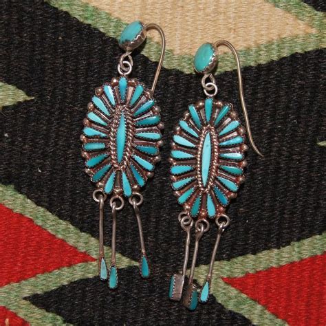 Vintage Zuni Earrings From Uchizonogallery On Ruby Lane Turquoise