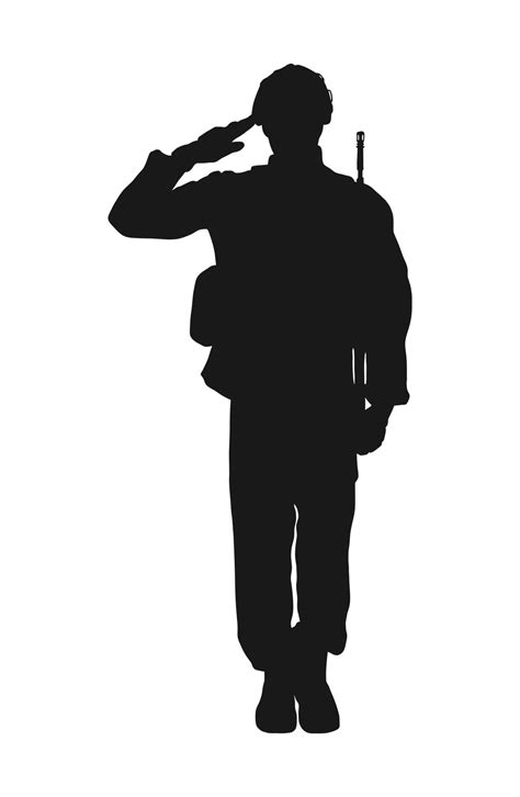 saluting soldier silhouette vector military man concept on white background 15311018 vector