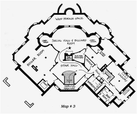 Lower Floor Plan Of The Henry T And Georgiana Pittock Mansion In