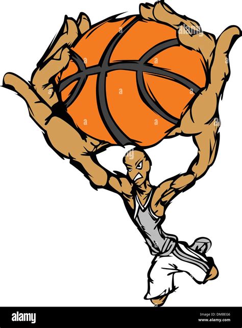 Basketball Player Cartoon Dunking Basketball Vector Illustration Stock