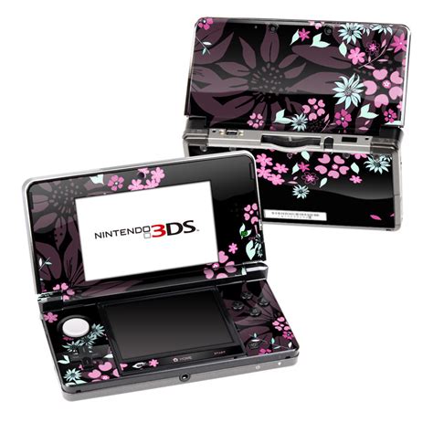 Nintendo 3ds Skin Dark Flowers By Kate Knight Decalgirl