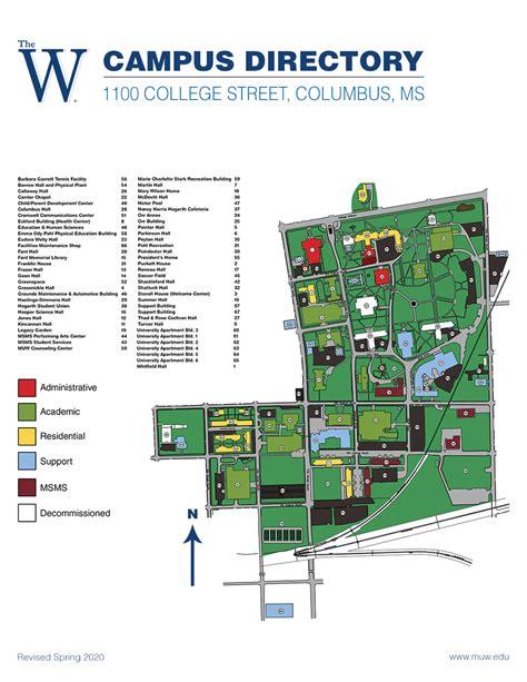 Mississippi College Campus Map Map Vector