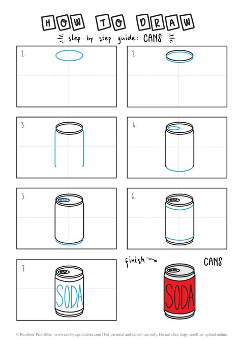 How To Draw A Can Of Soda Super Easy Drawing Guide For Young Kids