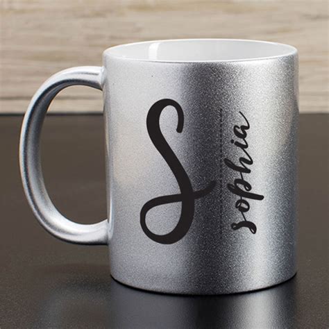 Personalized Any Name Initial Metallic Mug GiftsForYouNow