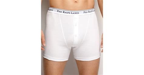 Polo Ralph Lauren Mens Underwear Signature Cotton Button Fly Boxer Brief In White For Men Lyst