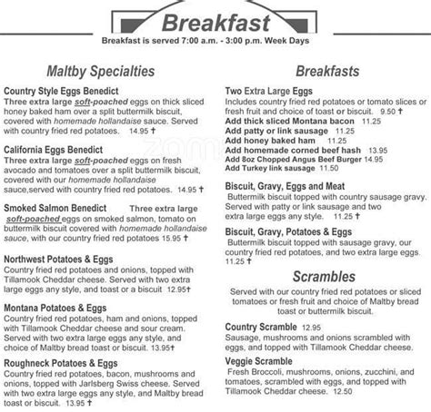 Menu At Maltby Cafe Maltby