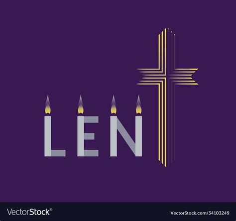 Religious Lent Symbols Flat Background Royalty Free Vector