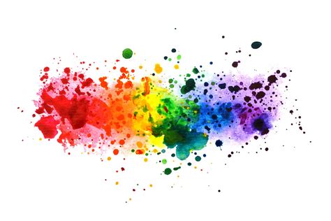 Rainbow Watercolor Splashes Set 735566