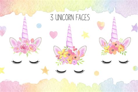 Unicorn svg, unicorn head svg, unicorn clip art, unicorn face svg, cute unicorn svg, cricut, silhouette cut file chevrons. Magical Unicorn Watercolor Set, Unicorn Face Clipart ...