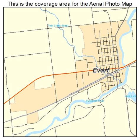 Aerial Photography Map Of Evart Mi Michigan