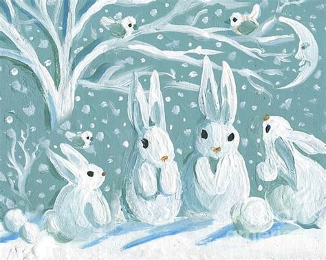 Snow Bunnies Christmas By Follow Themoonart Snow Bunnies Christmas