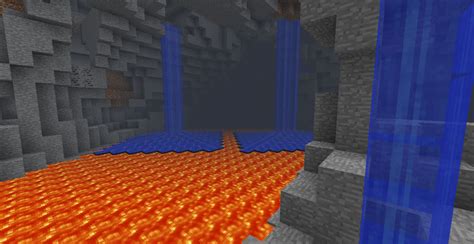 Large Cave Ravine Filled With Lava And Water Seeds Minecraft