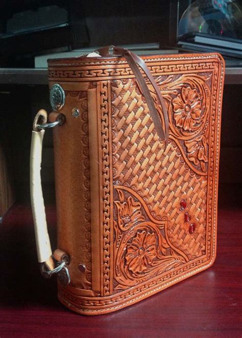 Custom Hand Tooled Leather Bible Cover By Featherriverleather