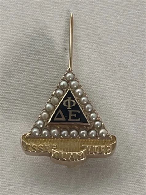 Vintage 10k And 14k Gold Delta Phi Epsilon Fraternity Sorority Pin Badge 26910 Picclick