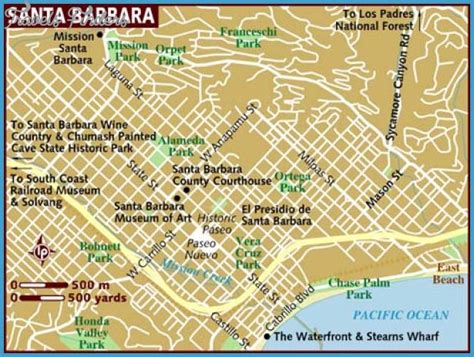 Santa Barbara Map Travelsfinderscom