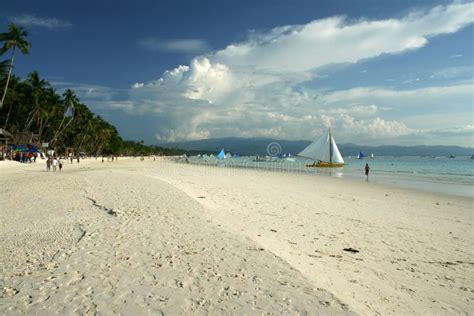 Boracay Island White Beach Girl Philippines Stock Image Image Of