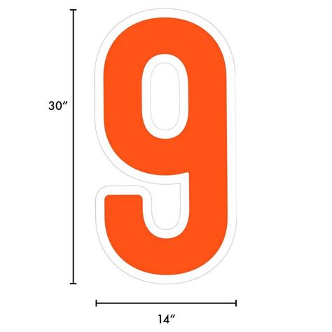 Orange Number 9 Corrugated Plastic Yard Sign 30in Party City
