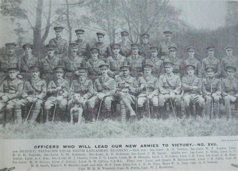 Officers Of The 9th Battalion Loyal North Lancashire Regiment Ww1