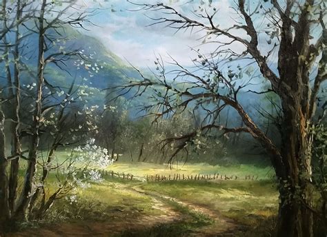 Looking Through The Trees Oil Painting By Kevin Hill Watch Short Oil