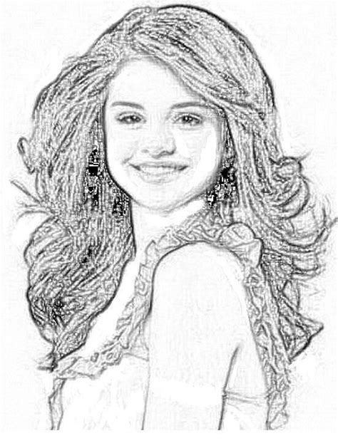 Dibujo Selena Gomez Para Colorear