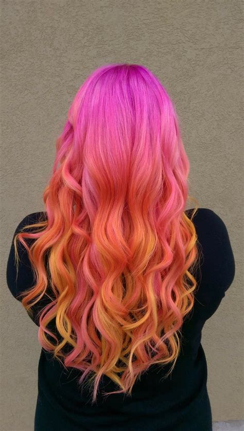 Summer Hair Sunset Hair Pink Hair Orange Hair Yellow Hair Pravana