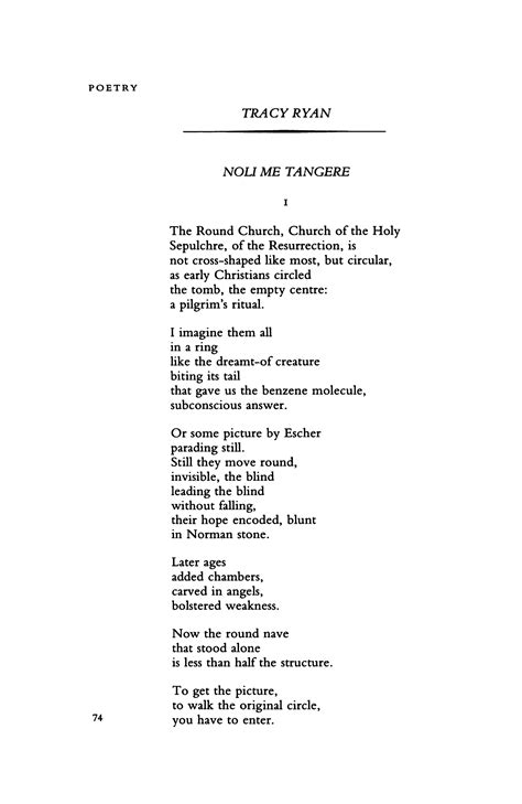 Noli Me Tangere By Tracy Ryan Poetry Magazine