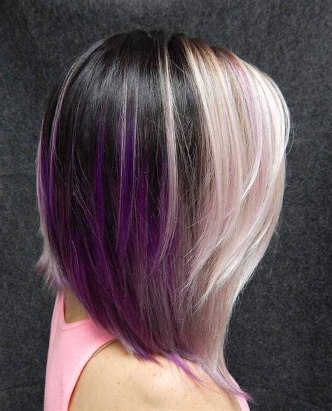 How does purple shampoo work? 40 Versatile Ideas of Purple Highlights for Blonde, Brown ...