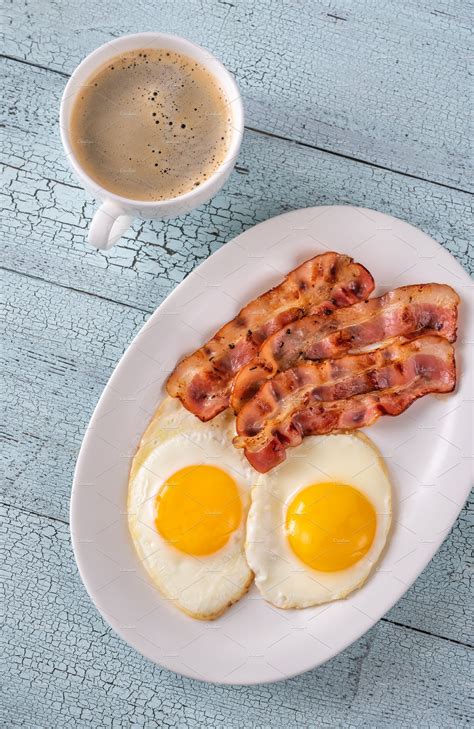 Fried Eggs With Bacon High Quality Food Images ~ Creative Market