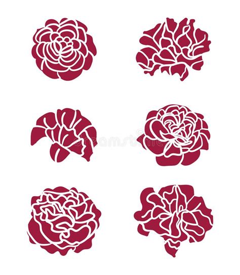 Artistic Red Roses Vector Set Stock Vector Illustration Of Home