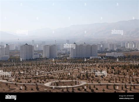 Panoramic View Of Ashgabat The Capital Of Turkmenistan In Central Asia