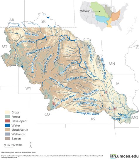 Land Use Map Of The Missouri River Basin University Of Maryland
