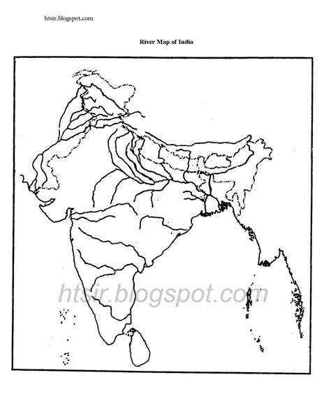 Blank River Map Of India Icse Geography