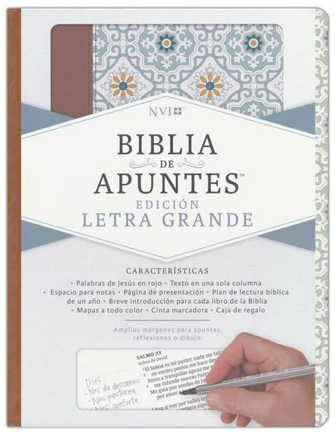 Biblia De Apuntes NVI Letra Grande 9781535926126 Piel Genuina