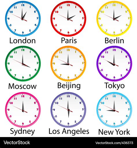 Premium Vector Time Zones And Clock With Country Flags Images