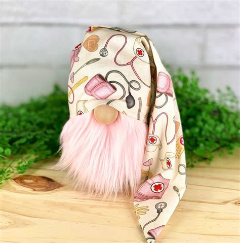 Nurse Gnome Pink Gnome Doctor Pink Nurse Gnome Hat Etsy In