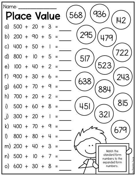 Second Grade Numbers And Place Value Worksheets Place Value