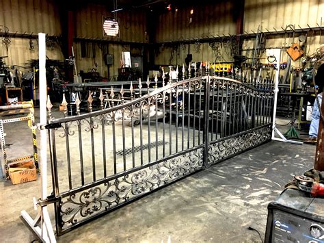 Custom Automated Wrought Iron Gates Being Fabricated In Our Iron Shop