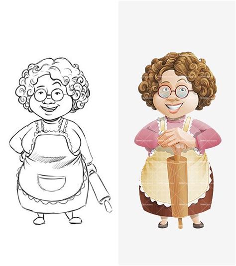 Granny Cartoon Character Female