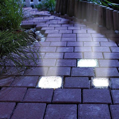 These square glass brick solar path lights can be used to line a pathway, on a table, in a gravelled area or almost anywhere in the garden. LED Solar Power Bricks | Solar powered lights, Outdoor ...