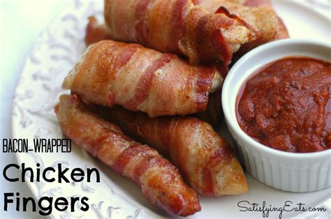 Salt, bacon, bone in chicken thighs, smoked paprika, ground mustard and 4 more. Bacon-Wrapped Chicken Fingers
