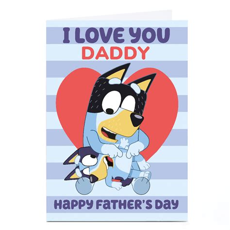 Buy Personalised Bluey Fathers Day Card I Love You For Gbp 229
