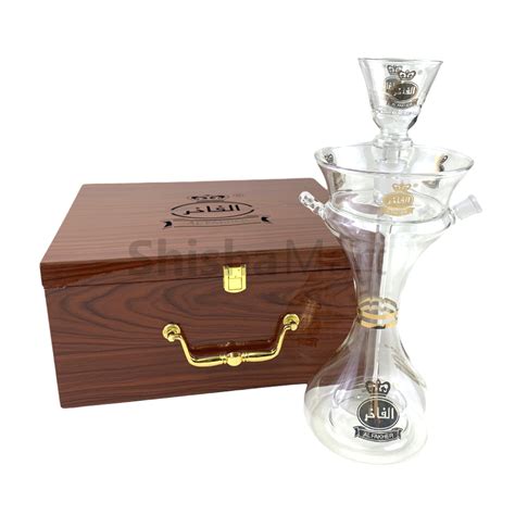 Al Fakher Glass Hookah With Wooden Case Shop Best Prices Shisha Mart